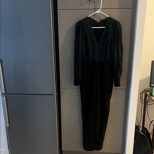 Elegant Black and Green Jumpsuit